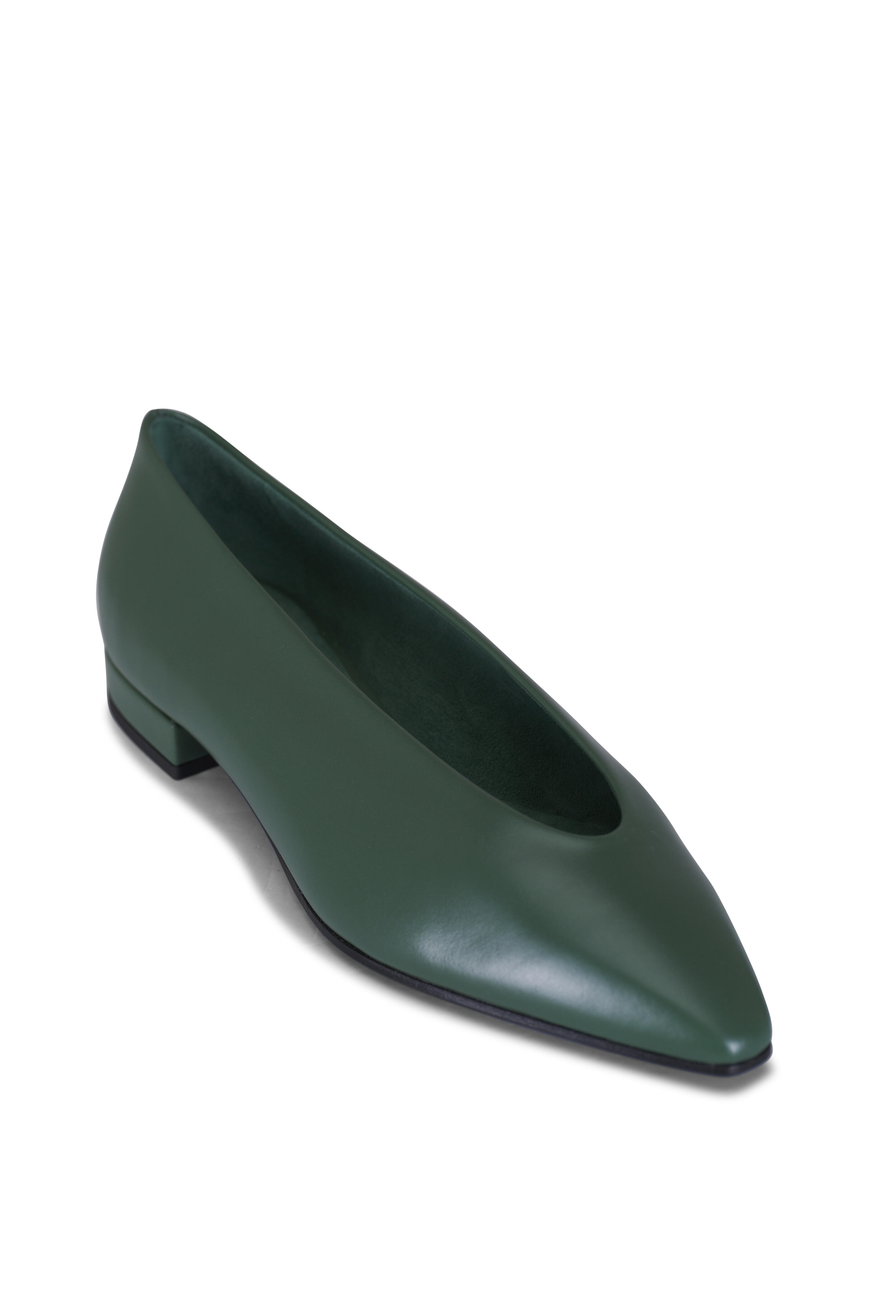 Loro Piana - Rebecca Green Leather Ballerina Flat