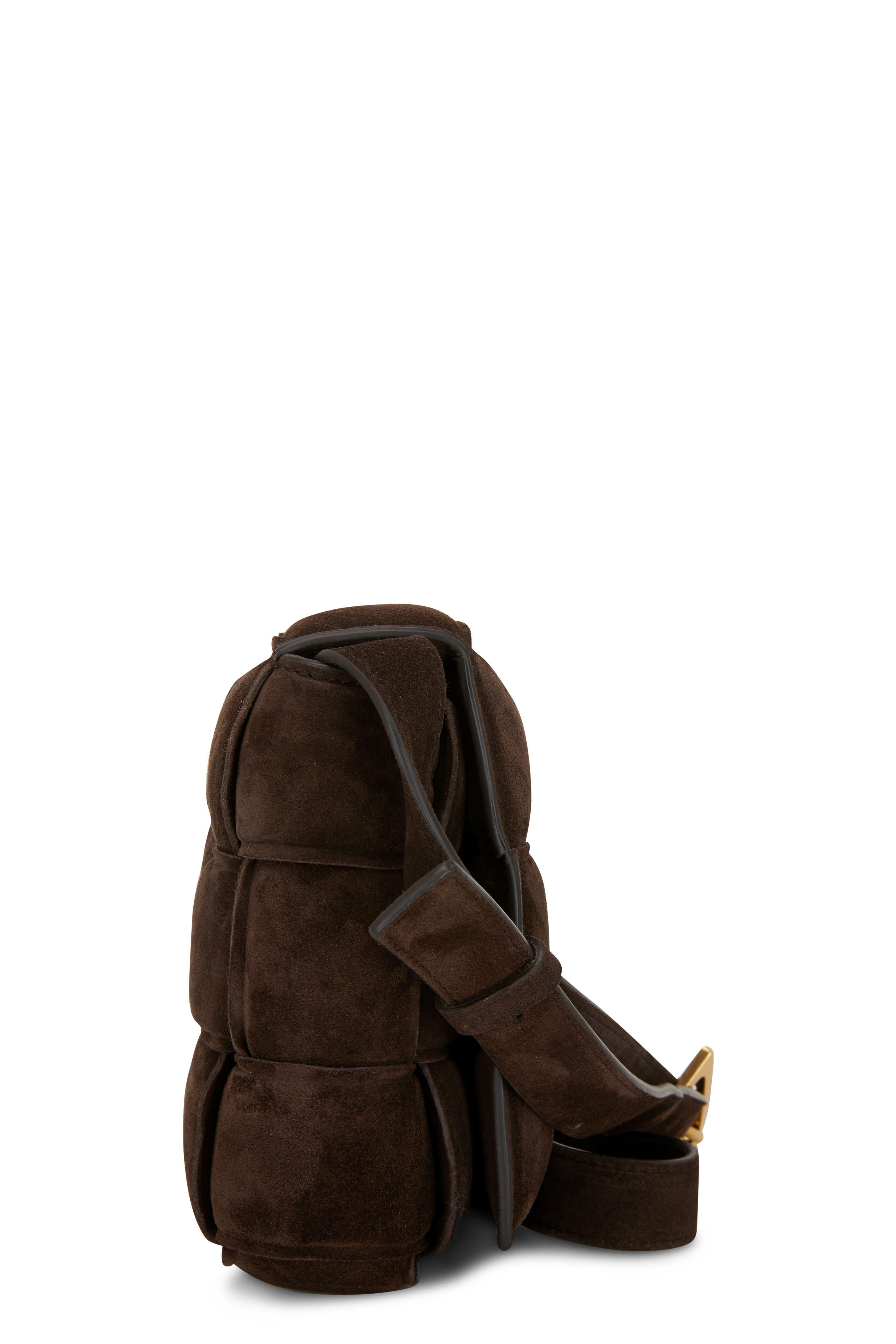 ショルダーバッグ Bottega Veneta Dark Brown Leather Medium And Bottega Veneta - Cassette Dark Brown Suede Shoulder Bag
