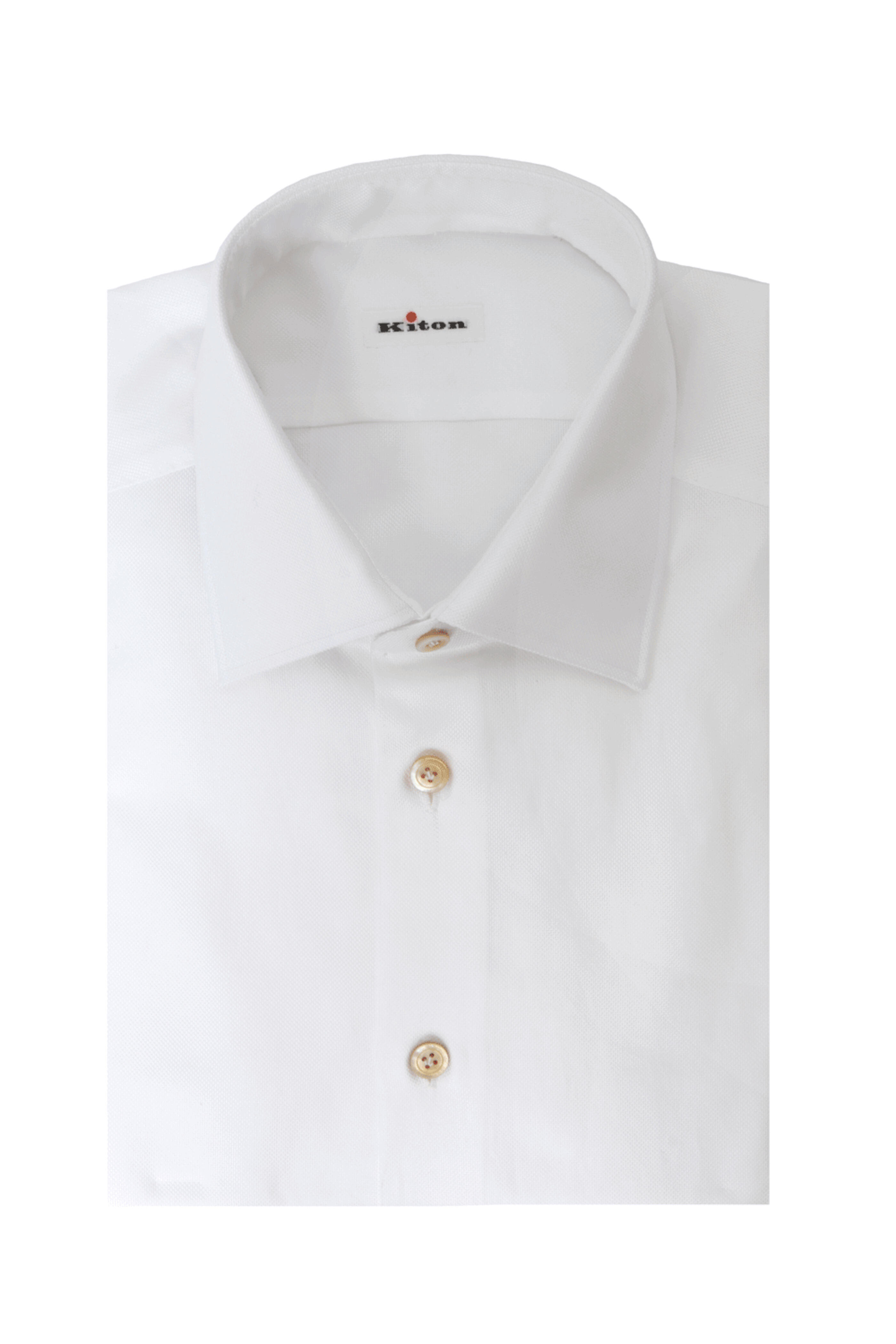 Kiton - White Textured Dress Shirt