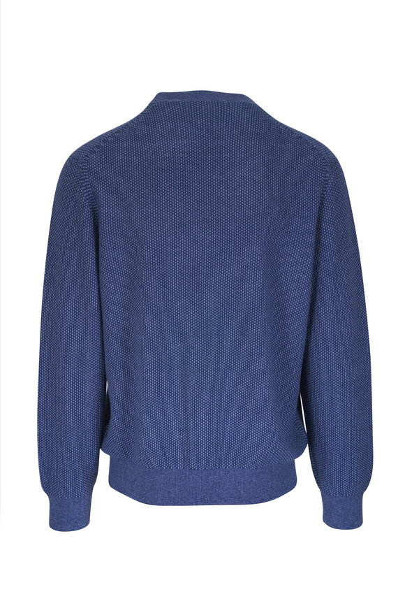 Vince - Beluga Blue Geo-Jacquard Crewneck Sweater