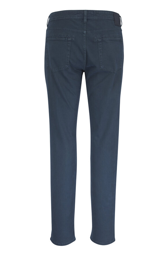 Barmas Dean Blue Cotton Twill Five Pocket Pant - view 4