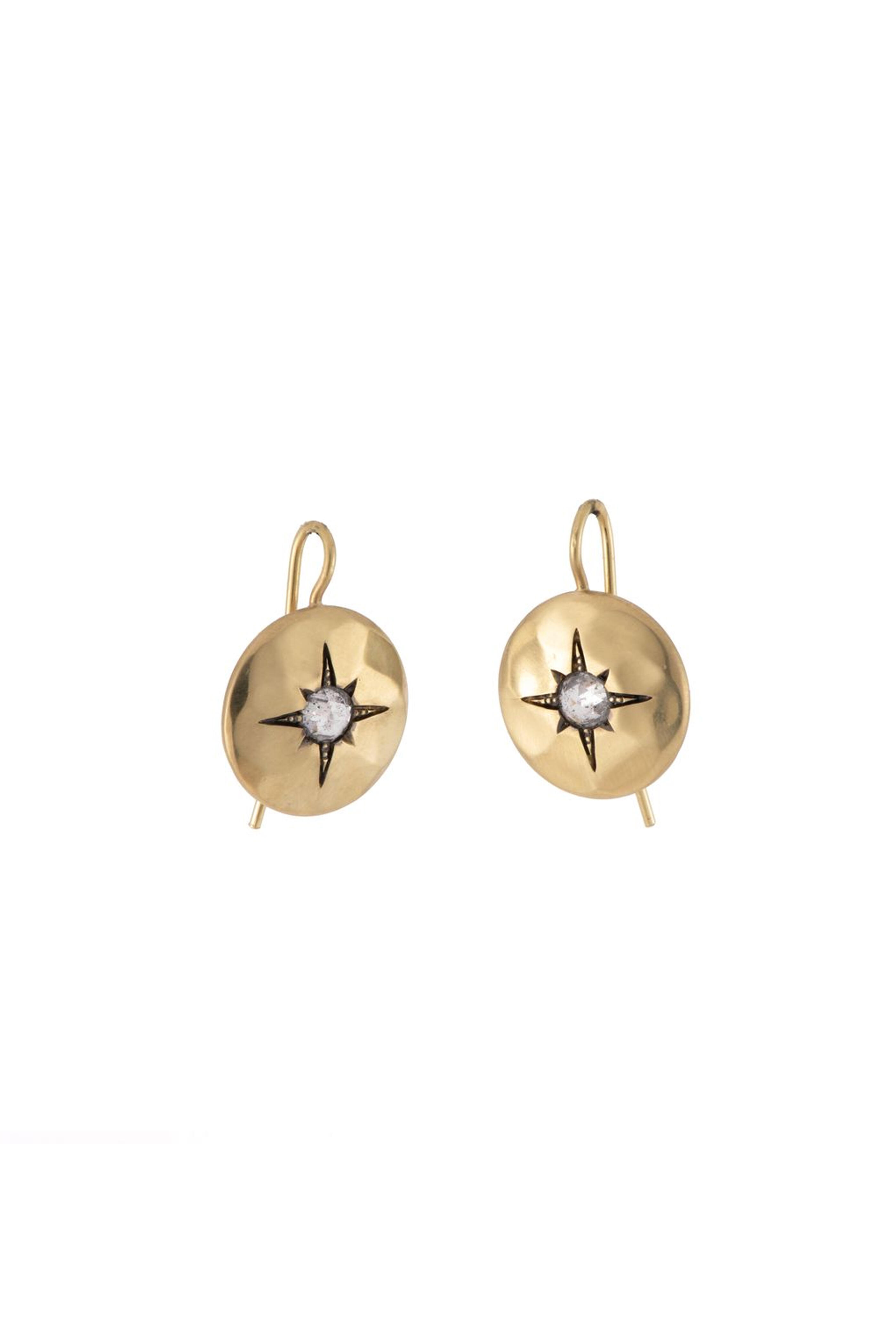 Sylva & Cie - Diamond Star Disc Earrings