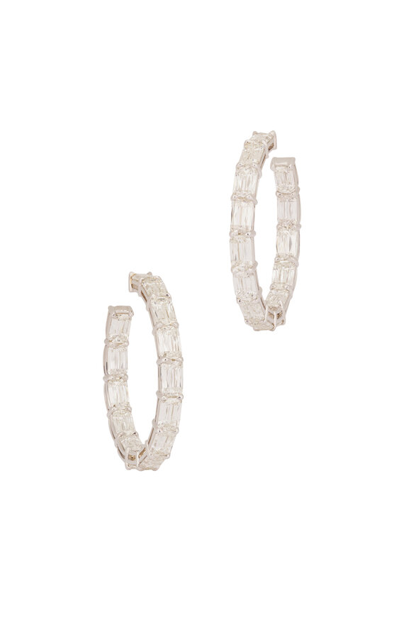 Kwiat 18k White Gold Ashoka Diamond Hoop - view 1