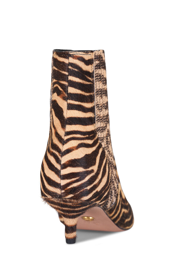Veronica Beard Lisa Animal Print Textured Short Boot, 45mm - view 5