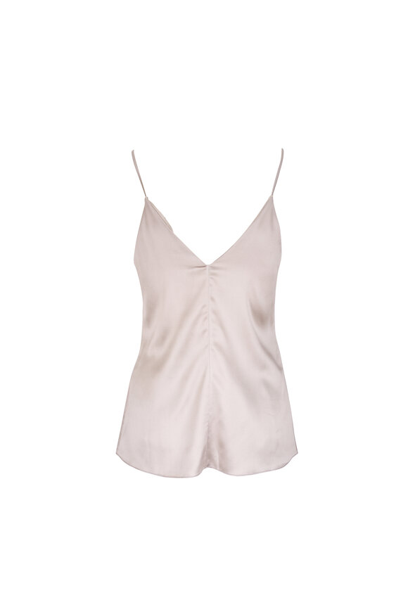 Brunello Cucinelli Coffee Stretch Silk Cami - view 4