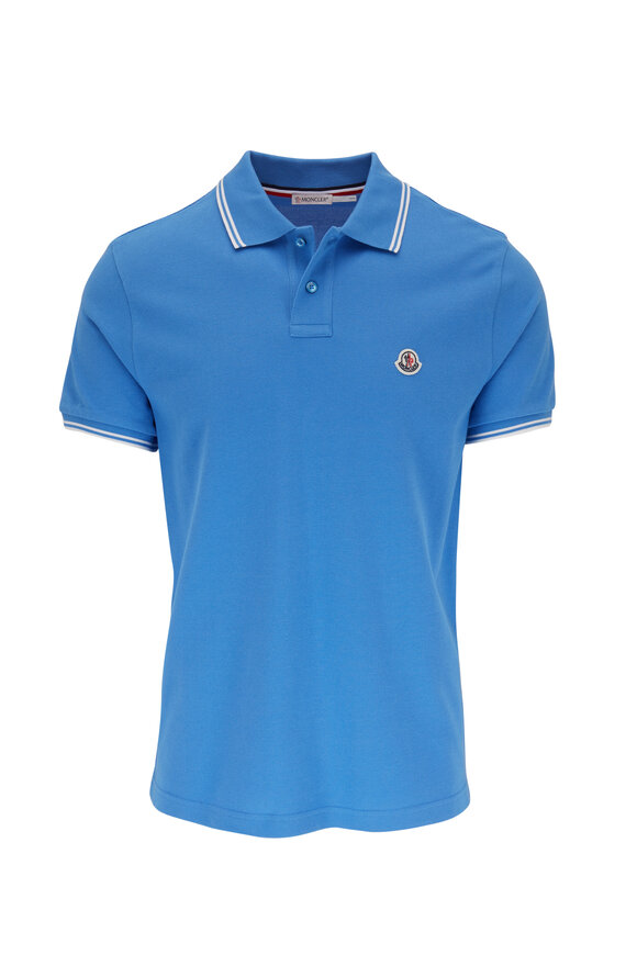 Moncler - Cobalt Blue Contrast Piping Logo Polo