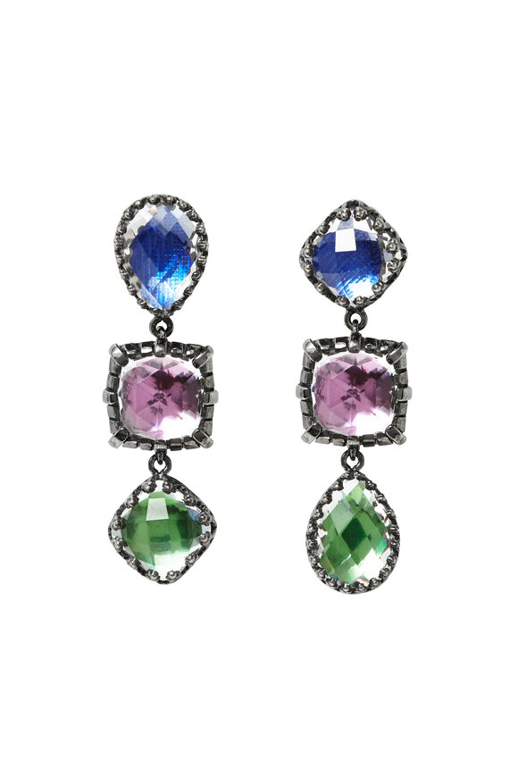 Larkspur & Hawk Sadie 3 Drop Quartz Drop Earrings