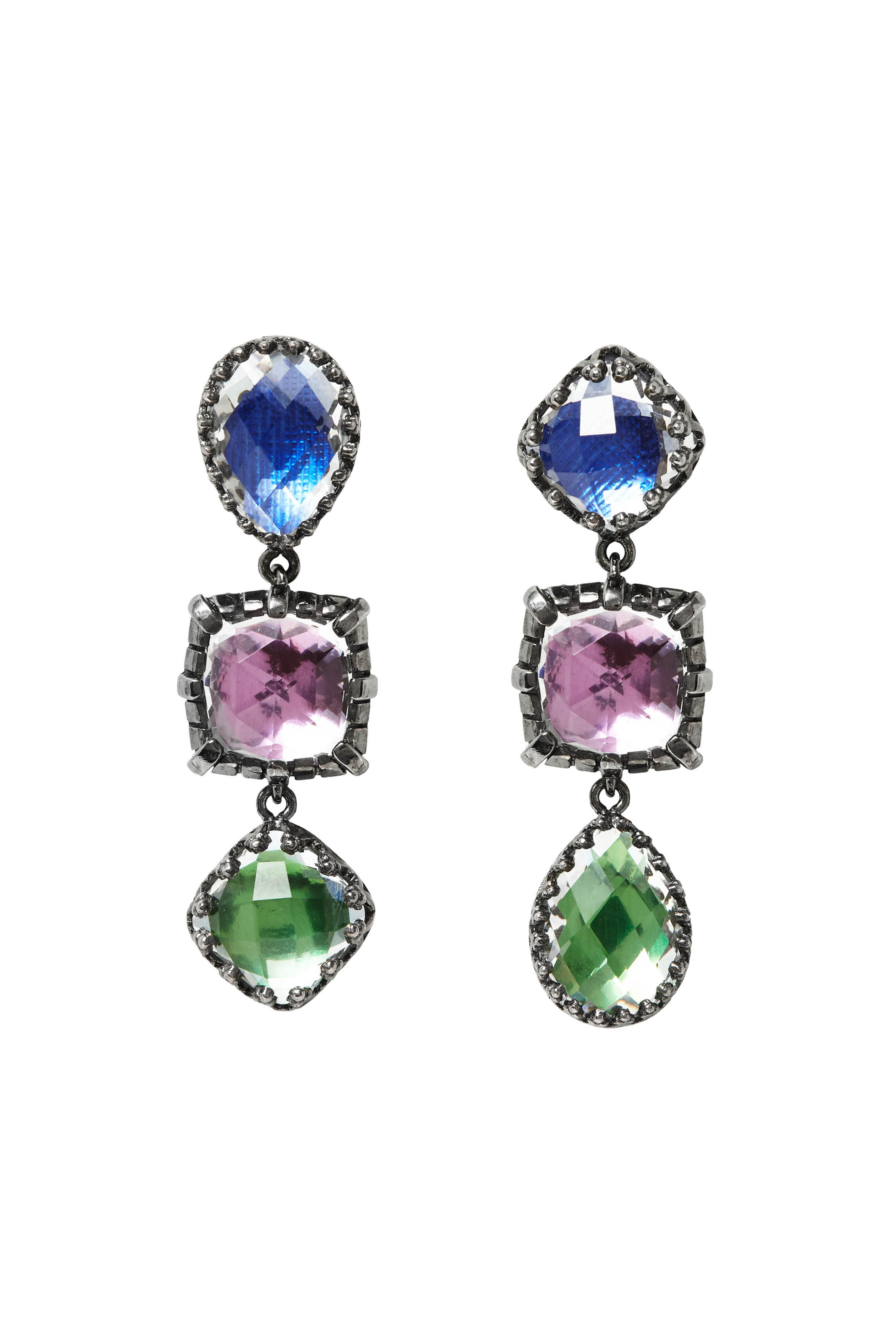Larkspur & Hawk - Sadie 3 Drop Quartz Drop Earrings