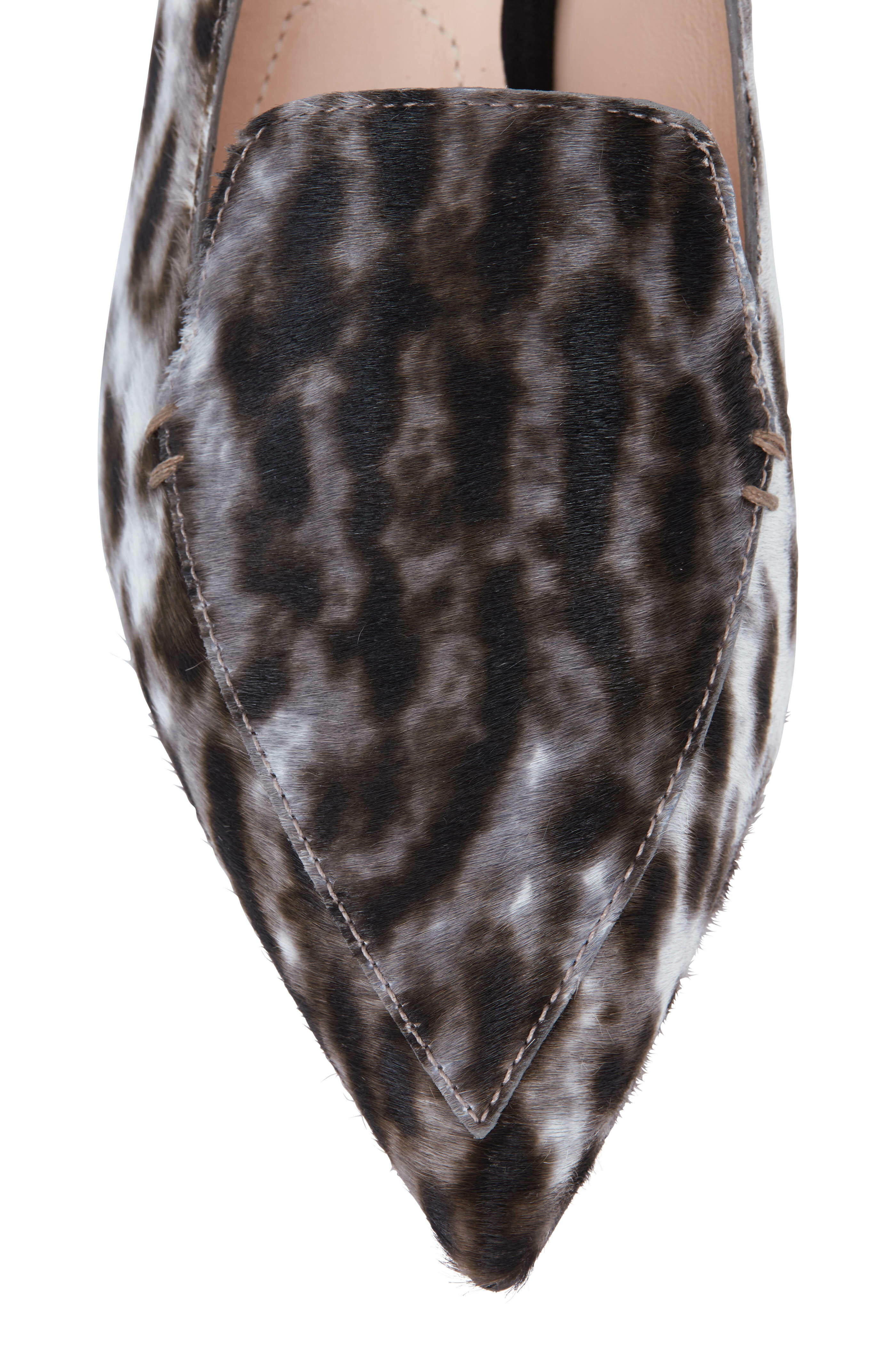 Nicholas Kirkwood - Beya Gray Leopard Print Pony Hair Flat