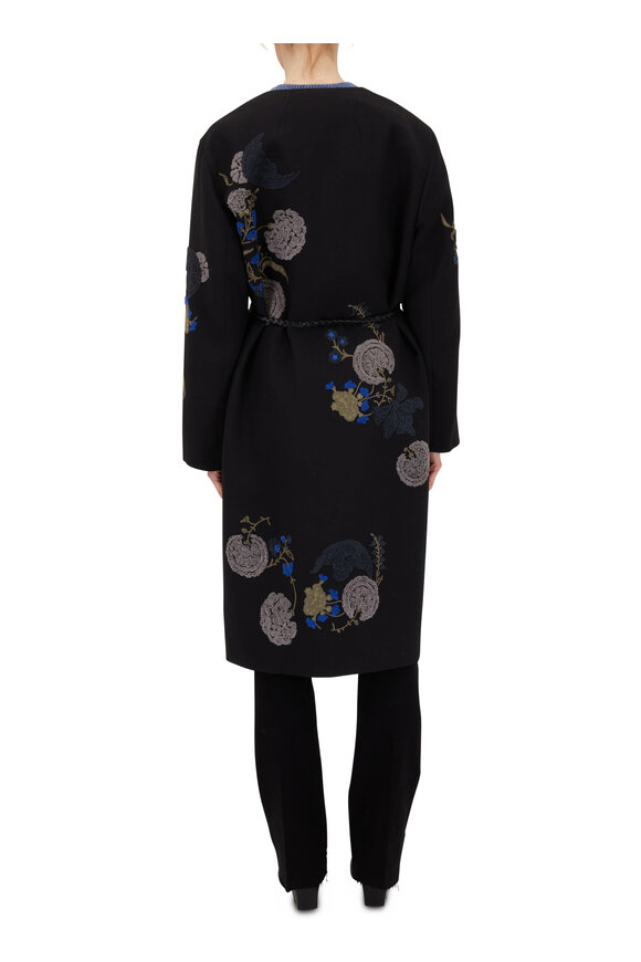 Lafayette 148 New York Black Embellished Belted Coat - view 4