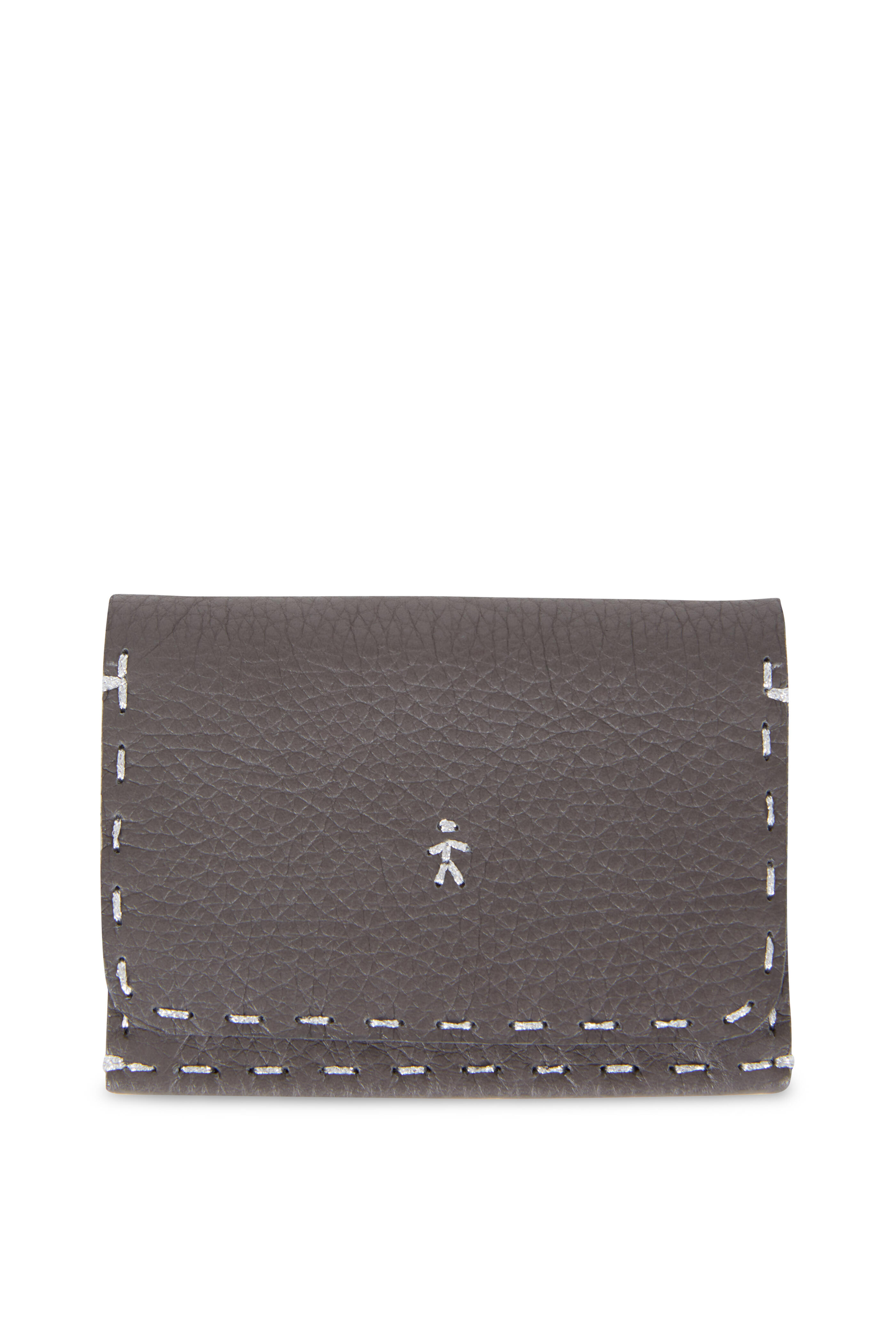 Henry Beguelin - Pablo Anthracite Leather Fold-Over Card Case