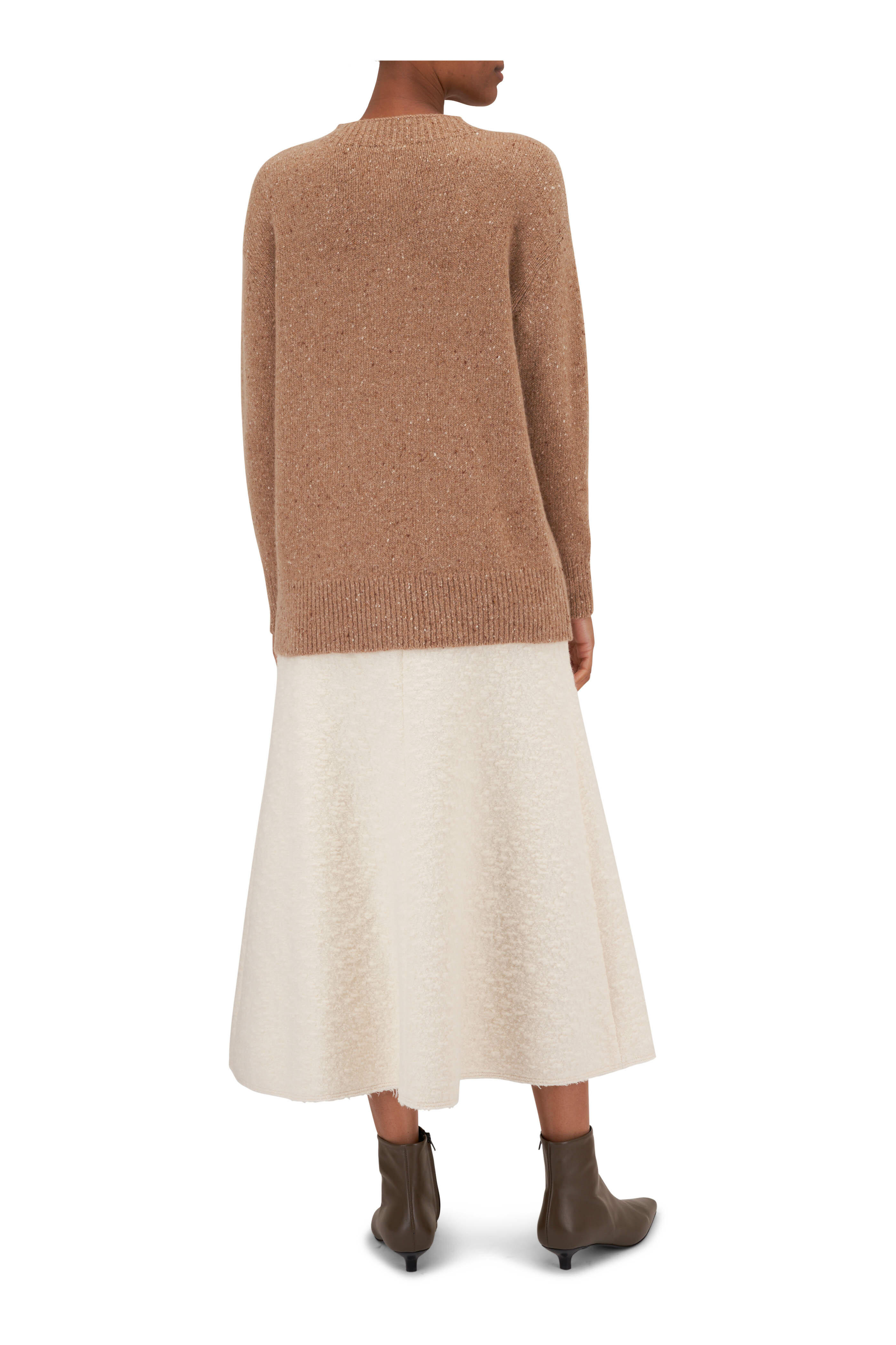 Chloé - Eden White Alpaca & Wool A-Line Midi Skirt