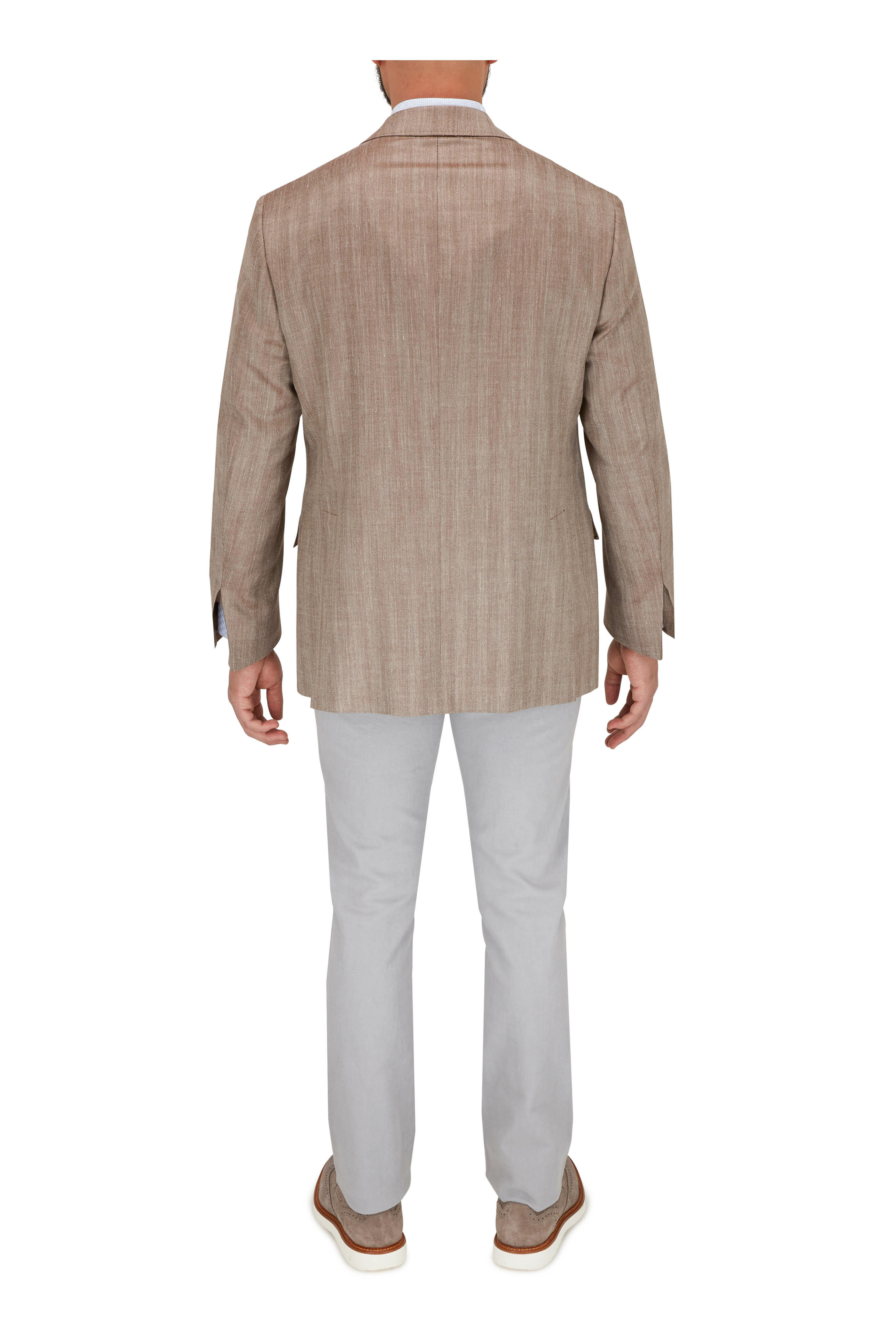 Canali - Kei Tan Herringbone Wool Blend Sportcoat