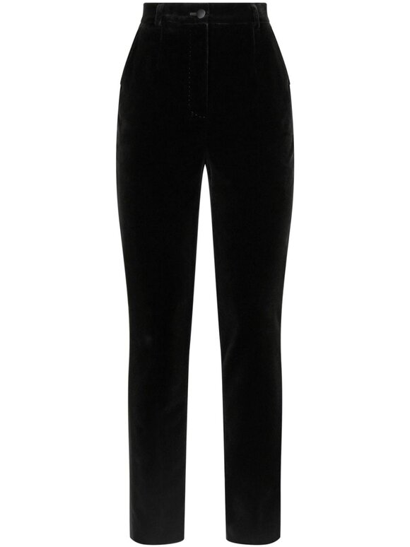 Dolce & Gabbana - Velvet High-Waist Tuxedo Pant