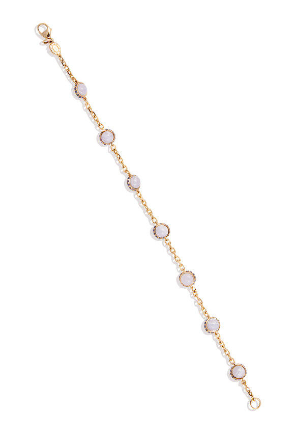 Campbell + Charlotte 14k Gold Found Cabochon Blue Lace Station Bracelet - view 2