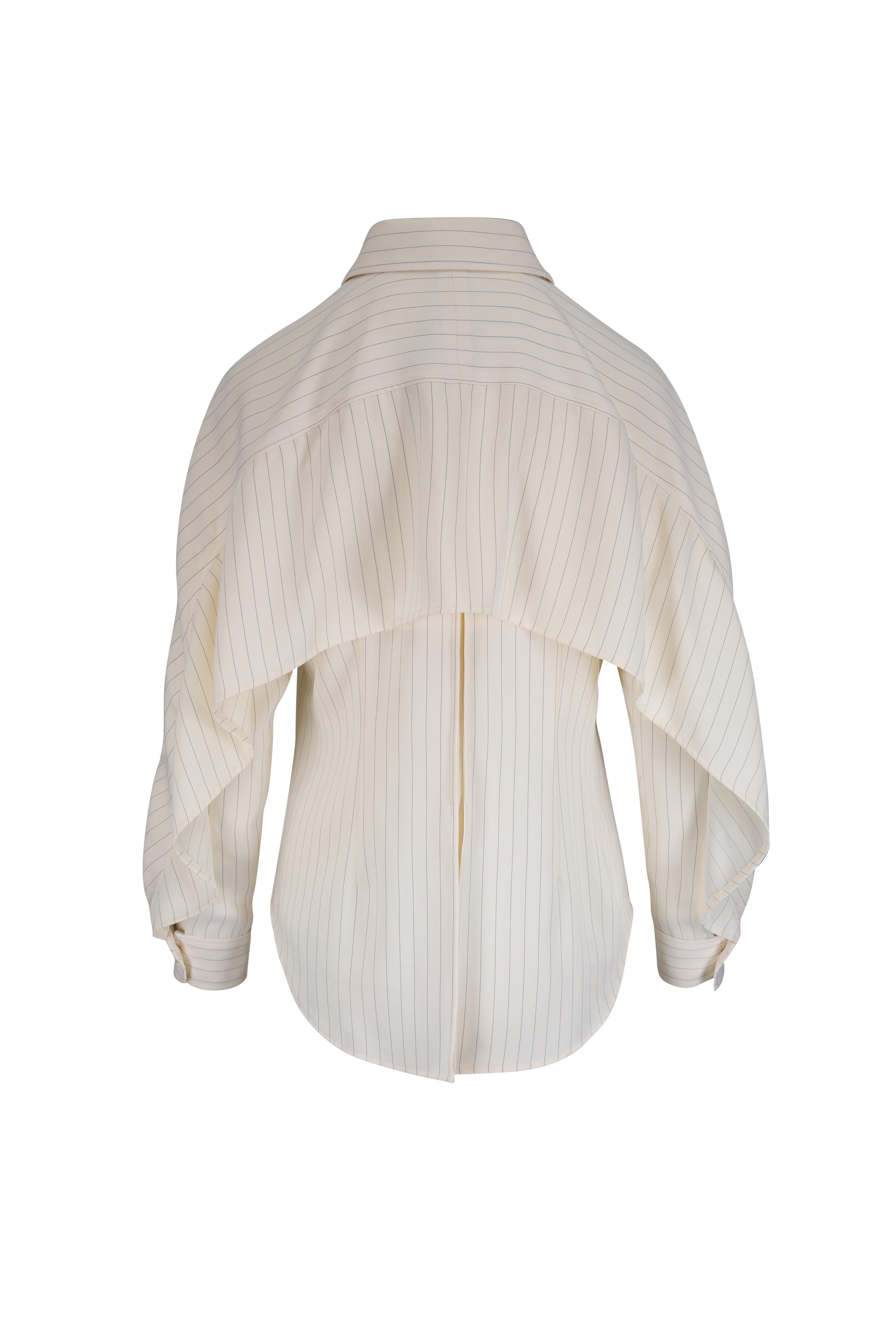 KZ_K Studio - Line K Chalk Pinstripe Tech Crepe Blouse