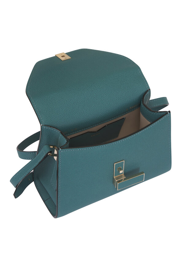 Valextra Micro Iside Bottle Green Leather Top Handle Bag - view 4