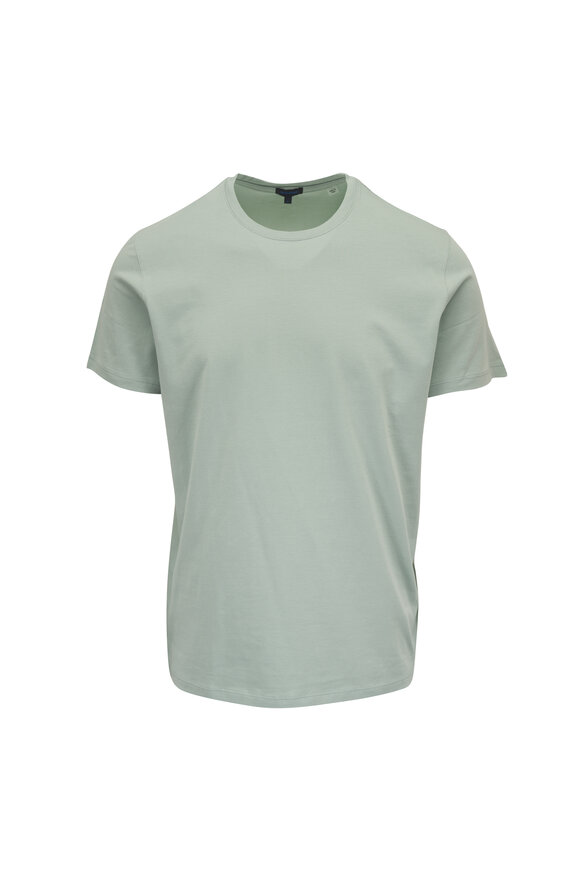 Patrick Assaraf Iconic Light Green Stretch Cotton T-Shirt