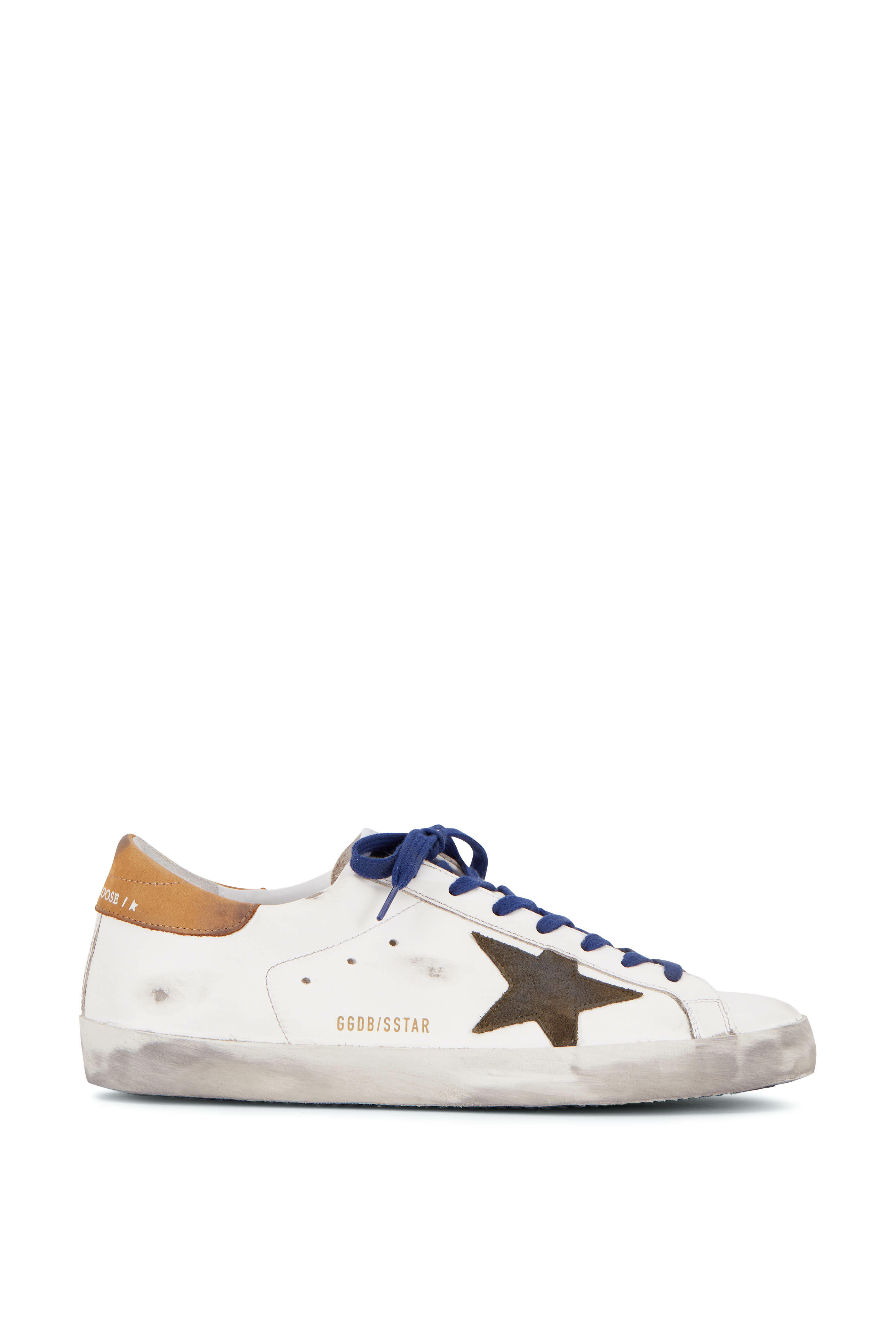 Golden Goose - Super-Star White Leather & Green Star Sneaker