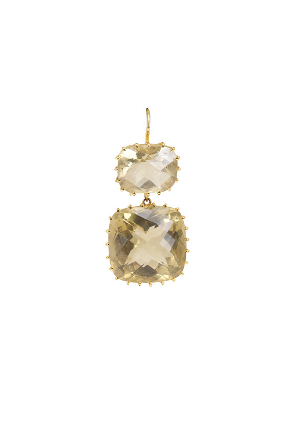 Renee Lewis 18k Yellow Gold Lime Topaz Earrings - view 2