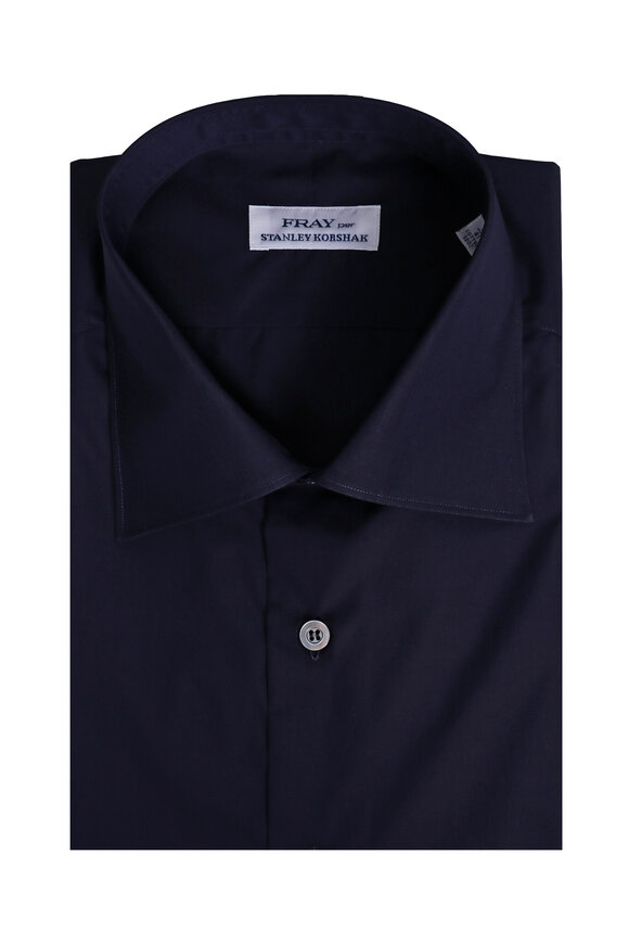 Fray Solid Navy Dress Shirt