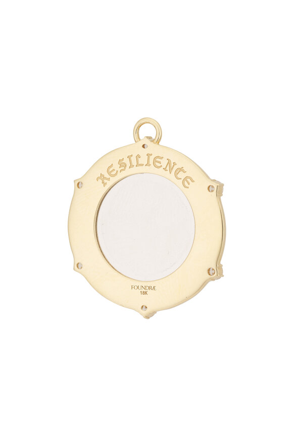 Foundrae 18k Gold Large Floral Resilience Medallion - view 2