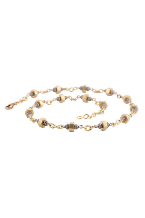 Sylva & Cie 18k Yellow Gold Rondell Bolt Necklace - view 1