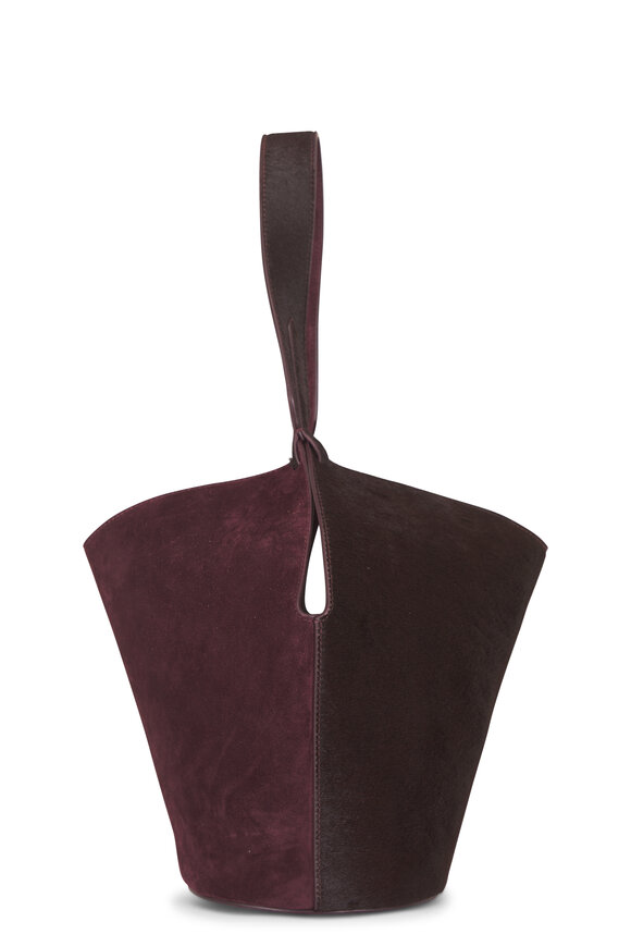 Khaite Mini Lotus Rouge Suede & Haircalf Tote - view 4