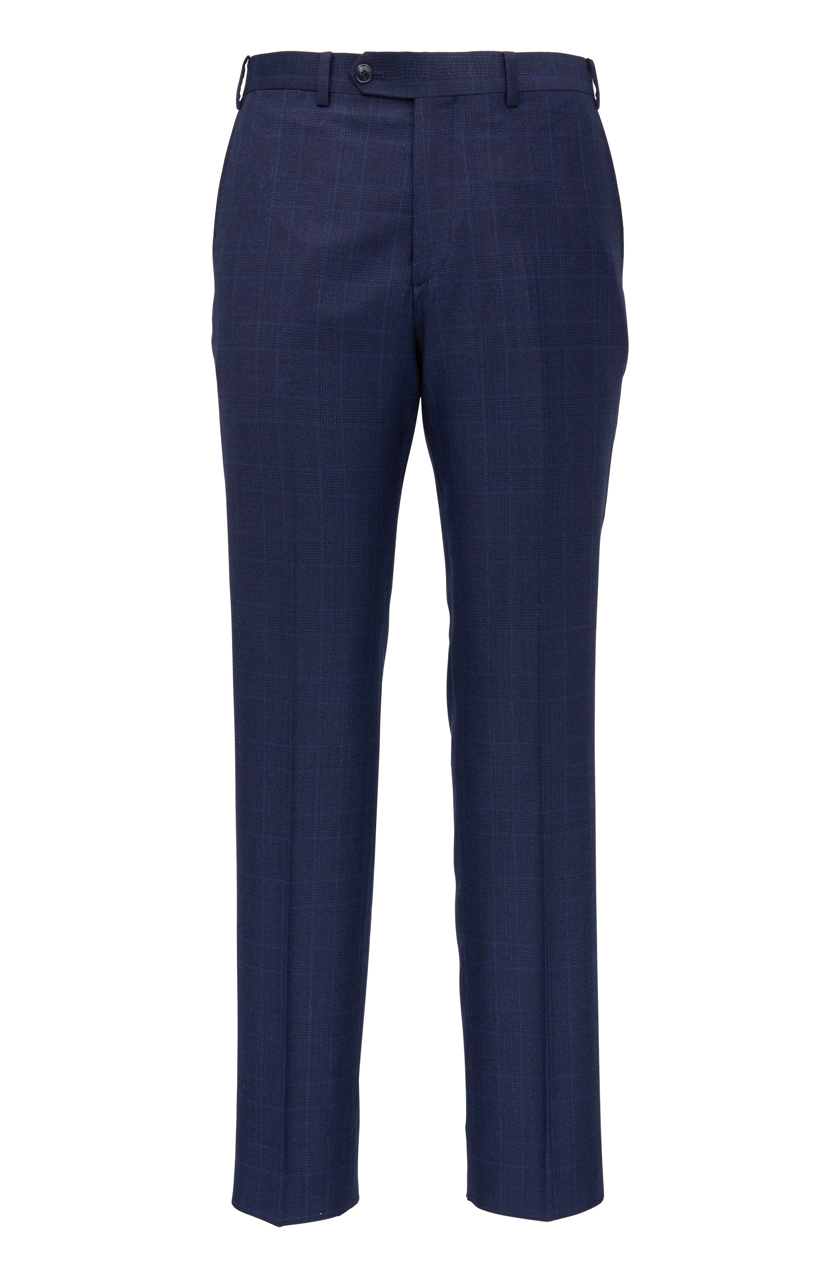 Atelier Munro - Navy Blue Tonal Plaid Wool Suit | Mitchell Stores