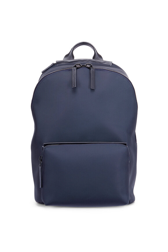 Troubadour - Navy Nylon & Leather Weather-Resistant Backpack