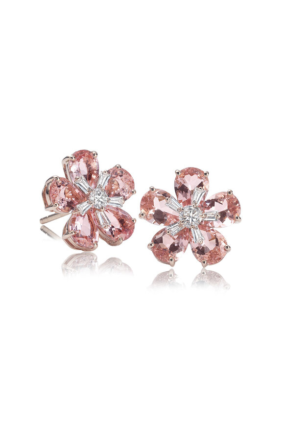 Nam Cho Georgian Rose Morganite Earrings