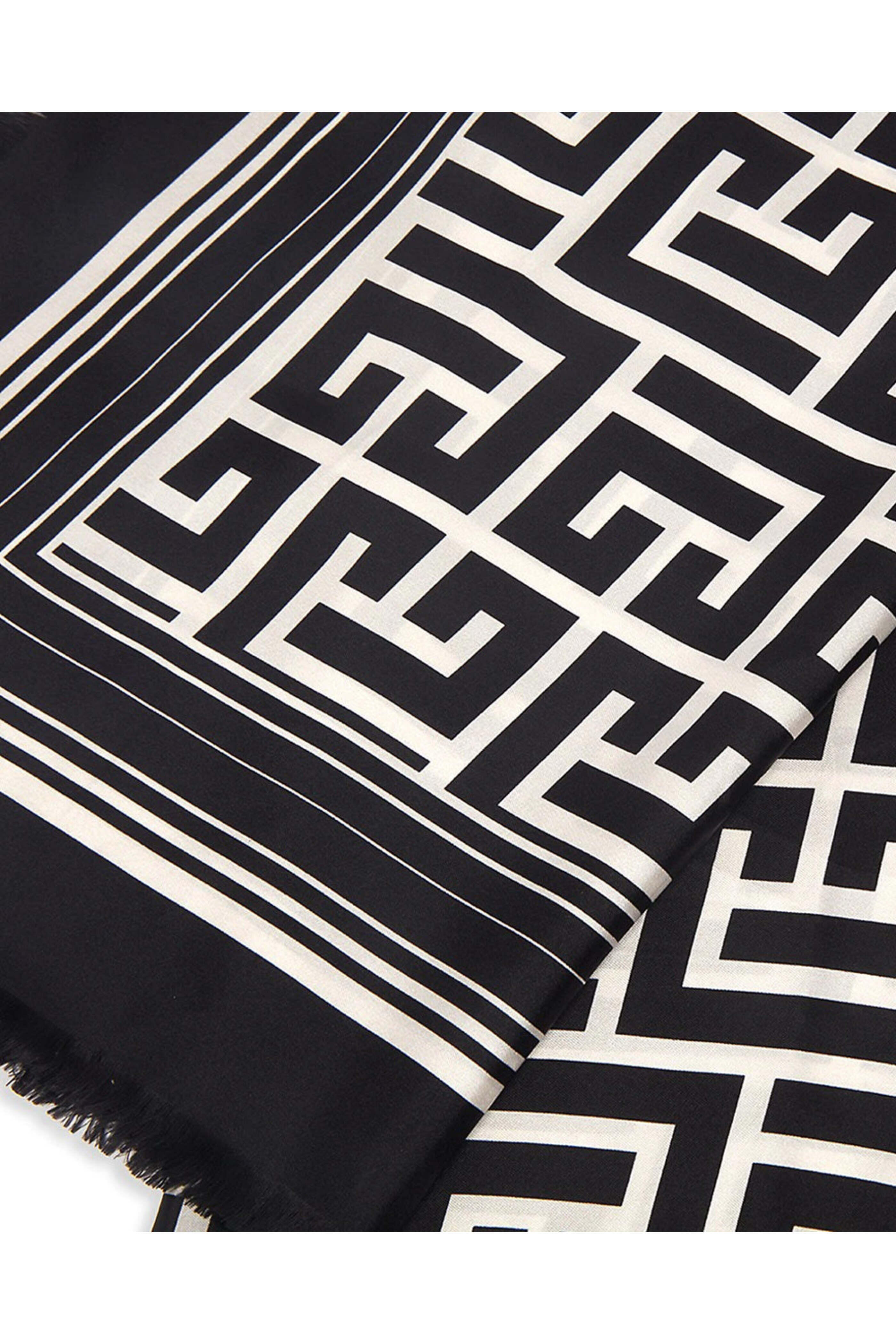Balmain - Silk Monogram Scarf in Noir