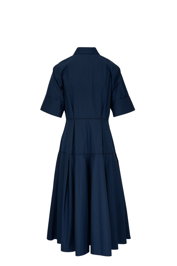Lafayette 148 New York - Midnight Blue Organic Cotton Midi Dress 