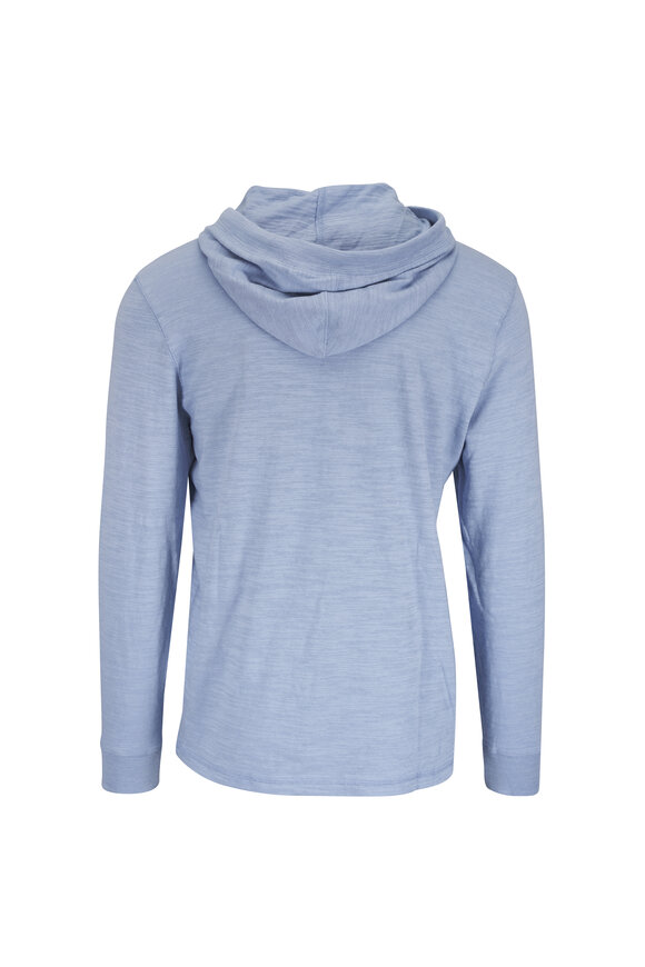Faherty Brand Sunwashed Blue Isle Organic Cotton Slub Hoodie - view 3