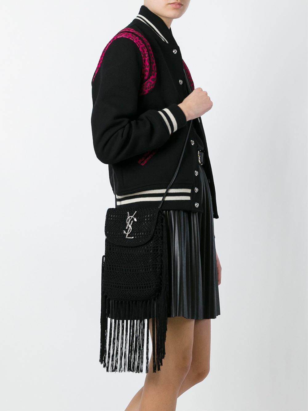 Saint Laurent - Monogram Classic Baby Black Macramé Bag