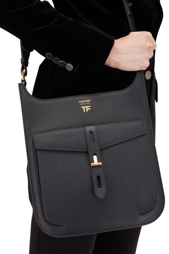 Tom Ford - Rialto Black Grain Leather Medium Crossbody Bag