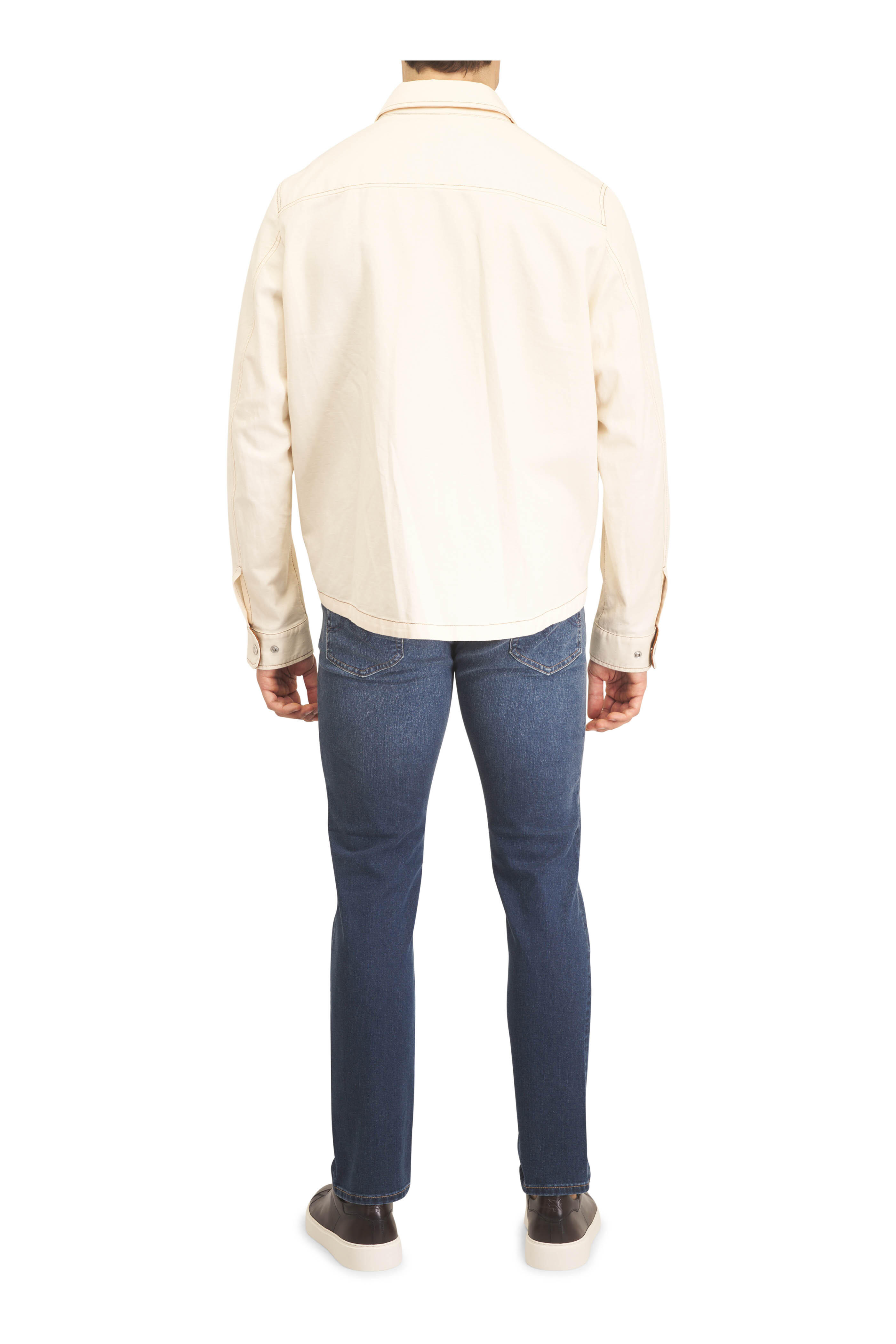 Moncler - Watagua White Ivory Cotton & Linen Shirt Jacket - view 3