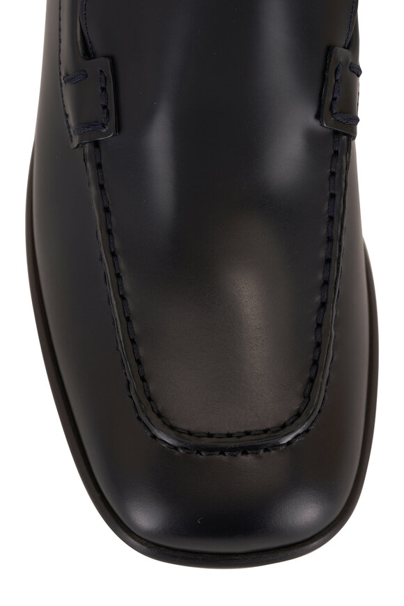 The Row - Mensy Navy Leather Loafer