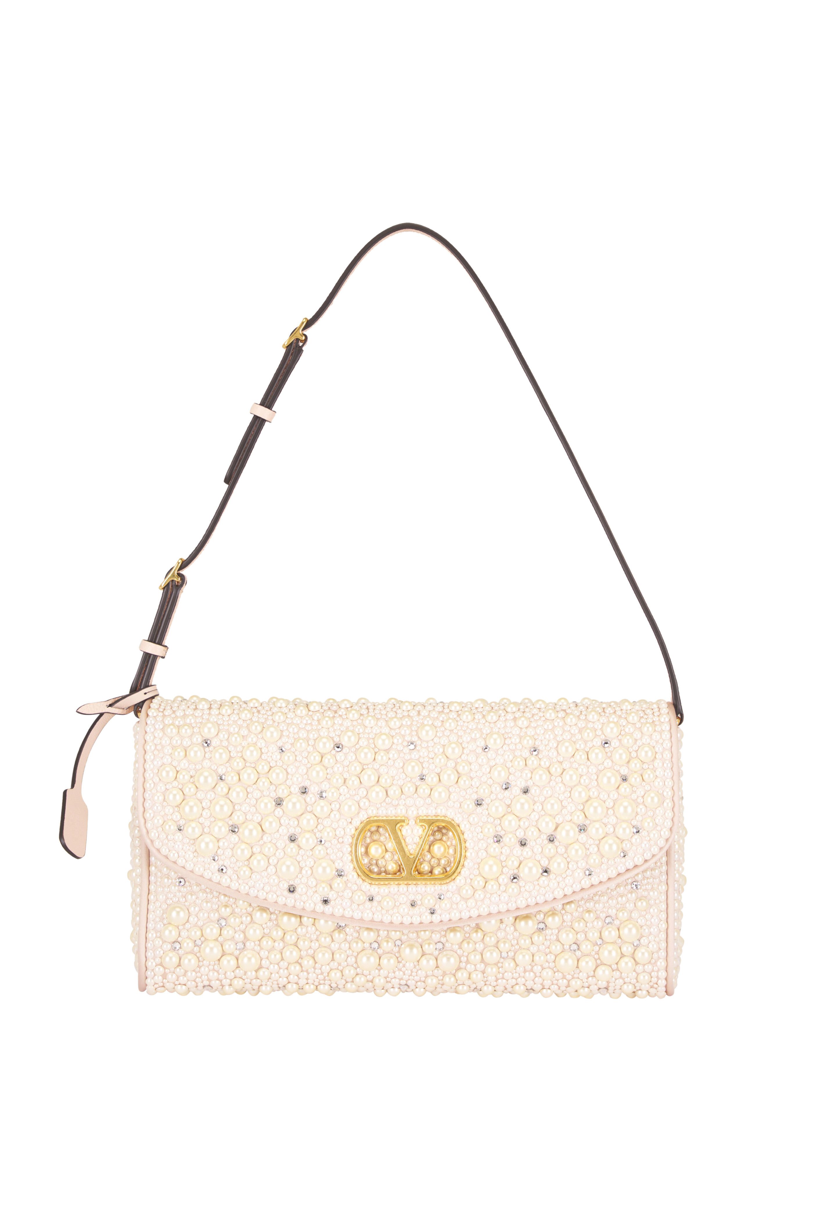 Valentino Garavani - Cream Sparkling Pearls Shoulder Bag