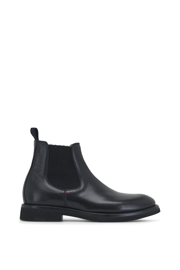 Kiton - Black Leather Chelsea Boot 