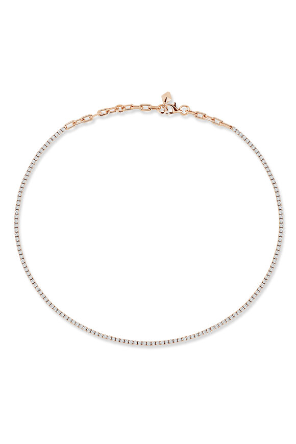 Walters Faith 18k Rose Gold Diamond Tennis Necklace