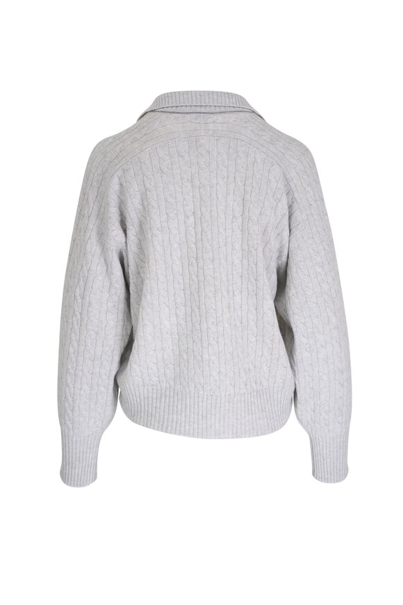 Brunello Cucinelli - Gray Cashmere Cable Knit Polo