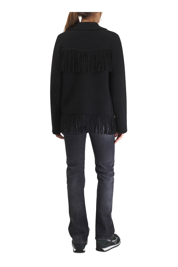 Guest in Residence Black Wool & Cashmere Western Fringe Jacket - view 4