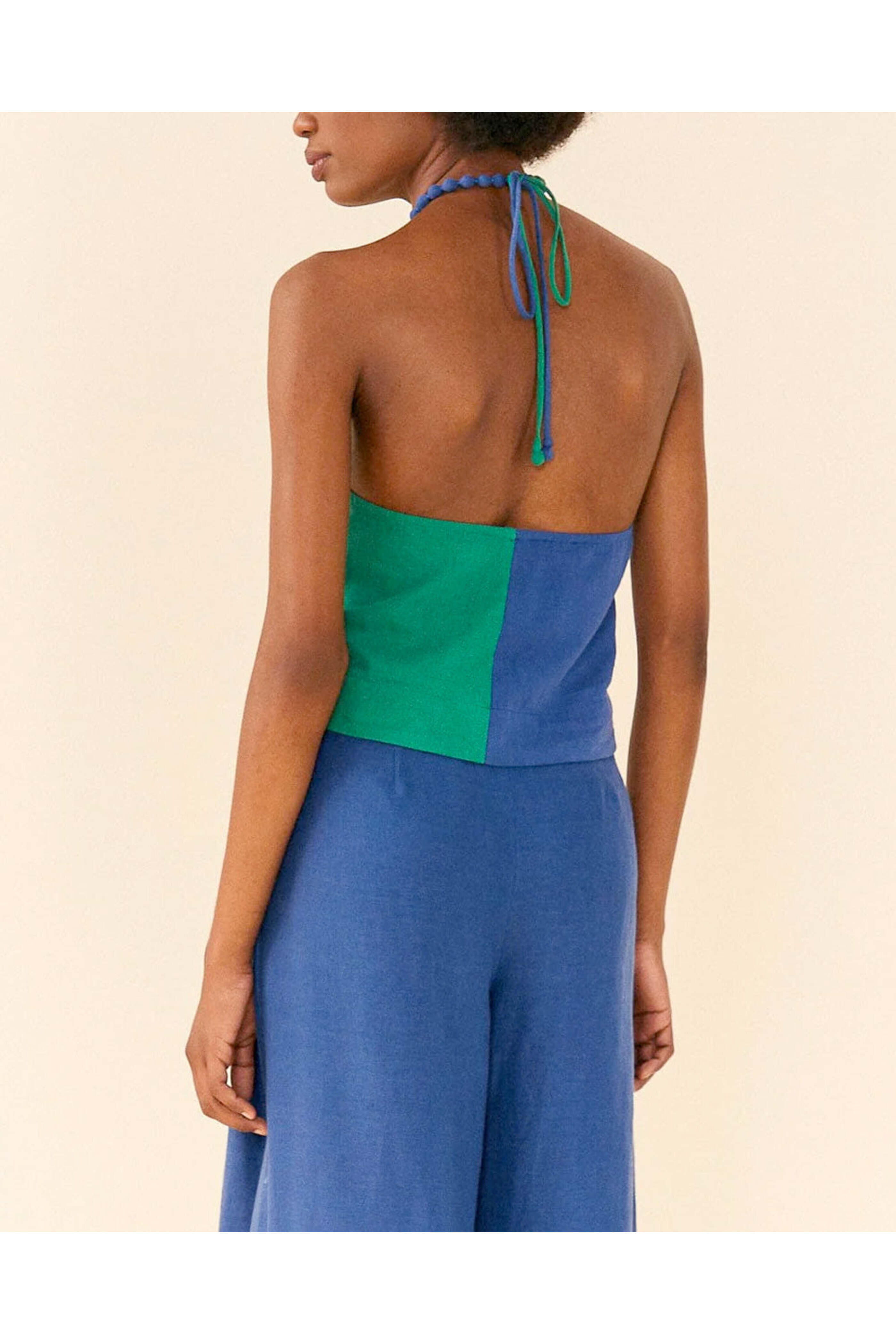 Farm Rio - Blue and Green Crop Top