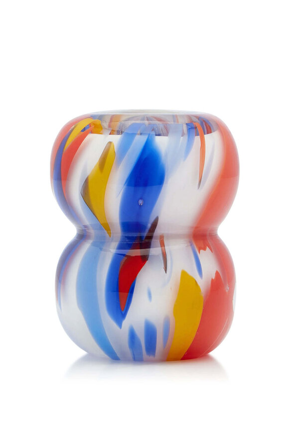 Misette Small Primary Confetti Glass Candleholder