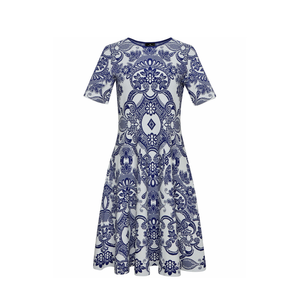 【送料&関税込】Etro Light Blue Shaded ette Mini Dress ETRO Belted printed cotton and silk-blend voile mini dress