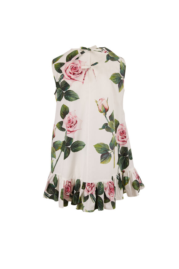 【Dolce&Gabbana】トロピカルローズプリントパンツ コットン Dolce & Gabbana - White Cotton Rose Print Swing Top