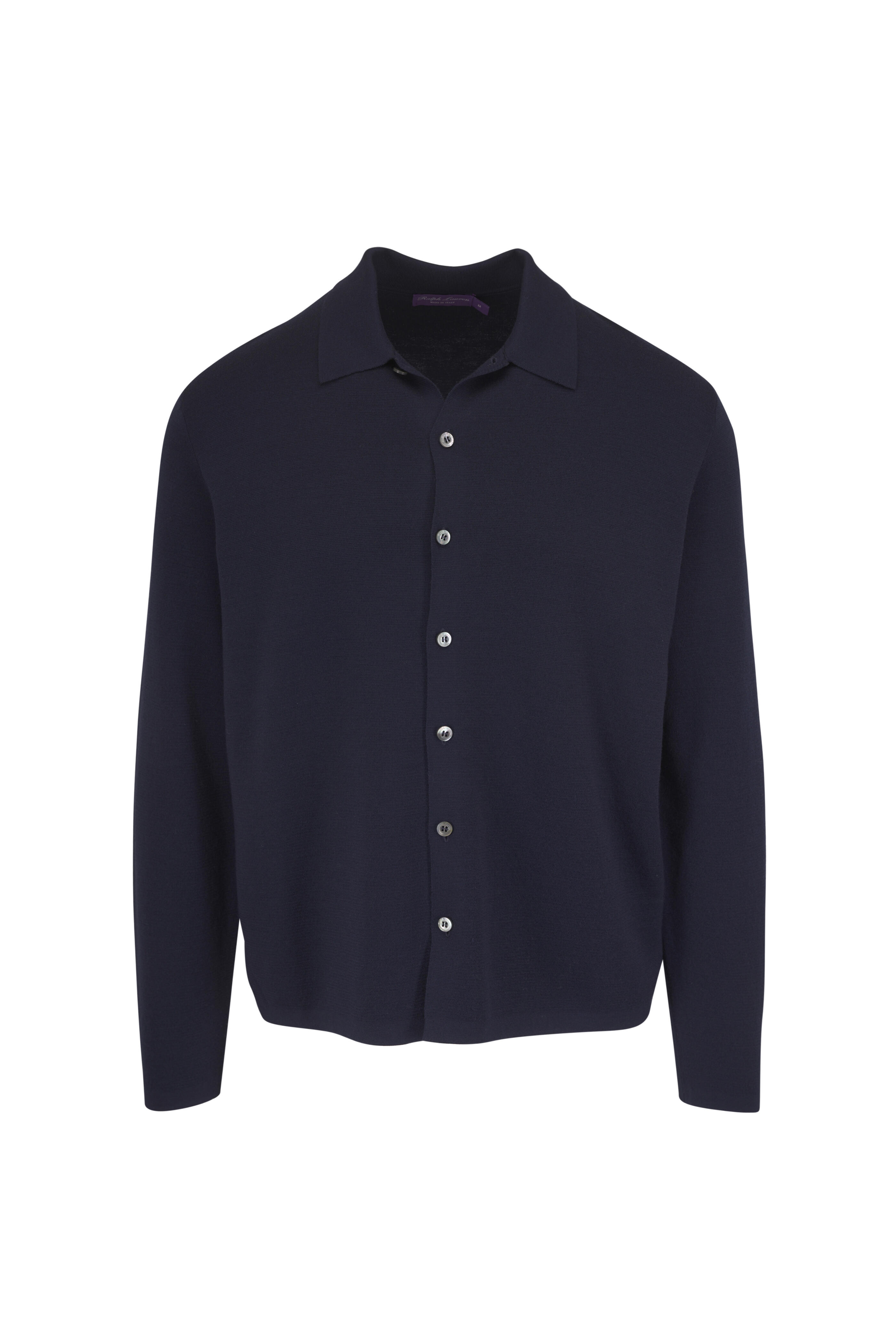 Ralph Lauren Purple Label - Navy Wool Cardigan - view 1