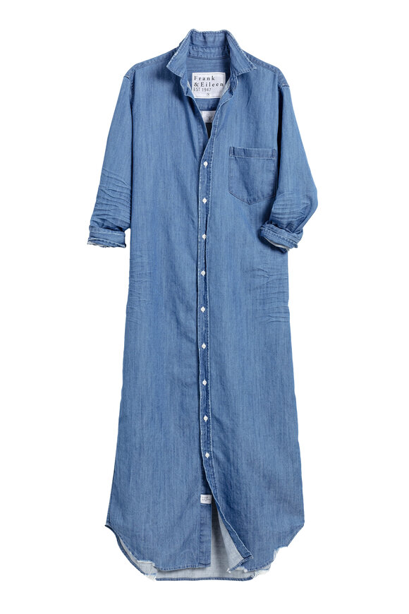 Frank & Eileen Rory Stonewashed Indigo Denim Maxi Shirtdress - view 1