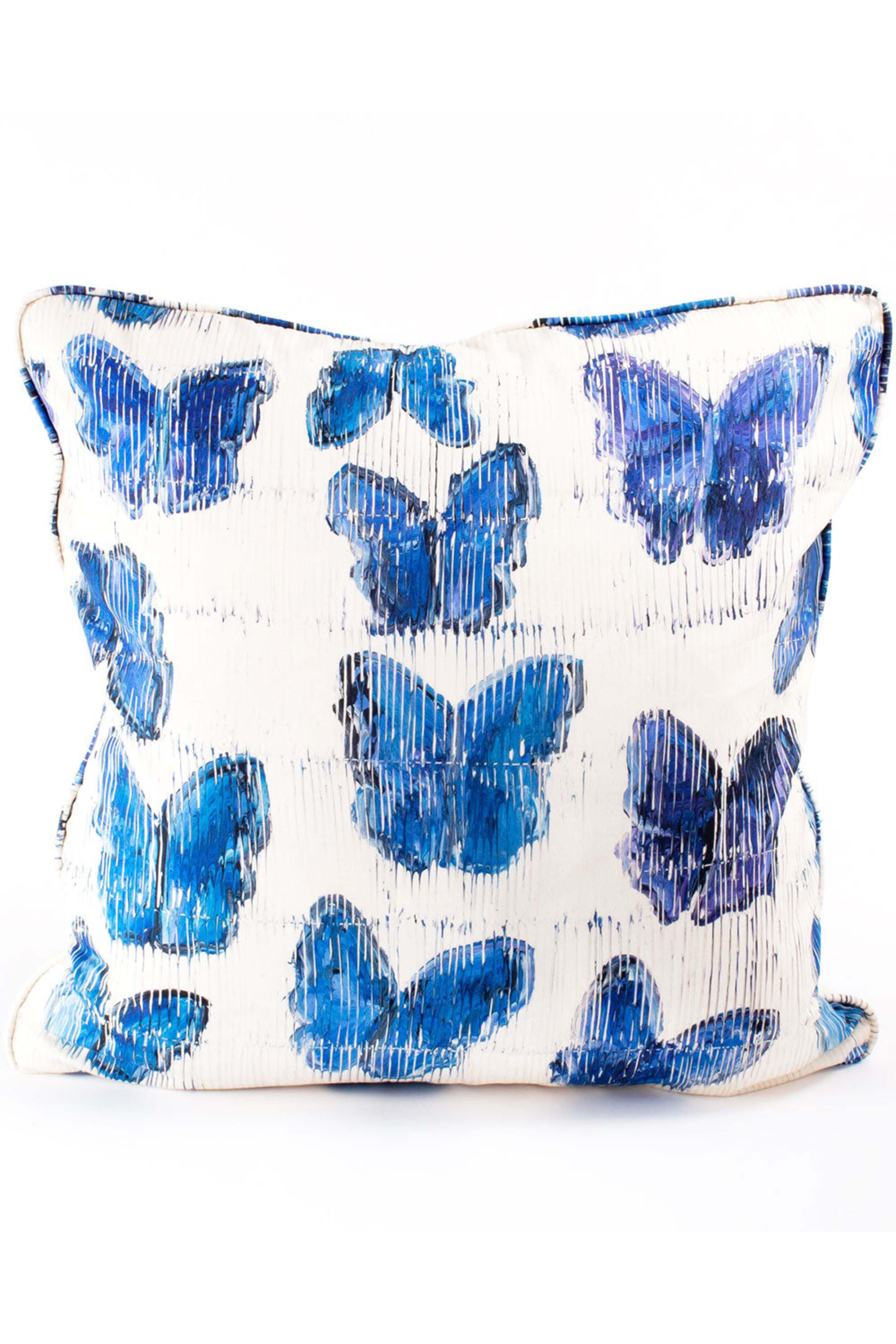 Hunt Slonem - Blue Butterfly Pillow